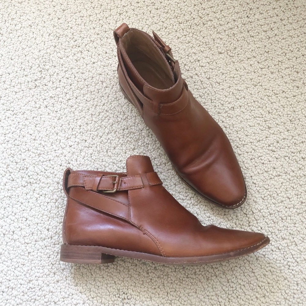 Madewell Tan Leather Ankle Booties